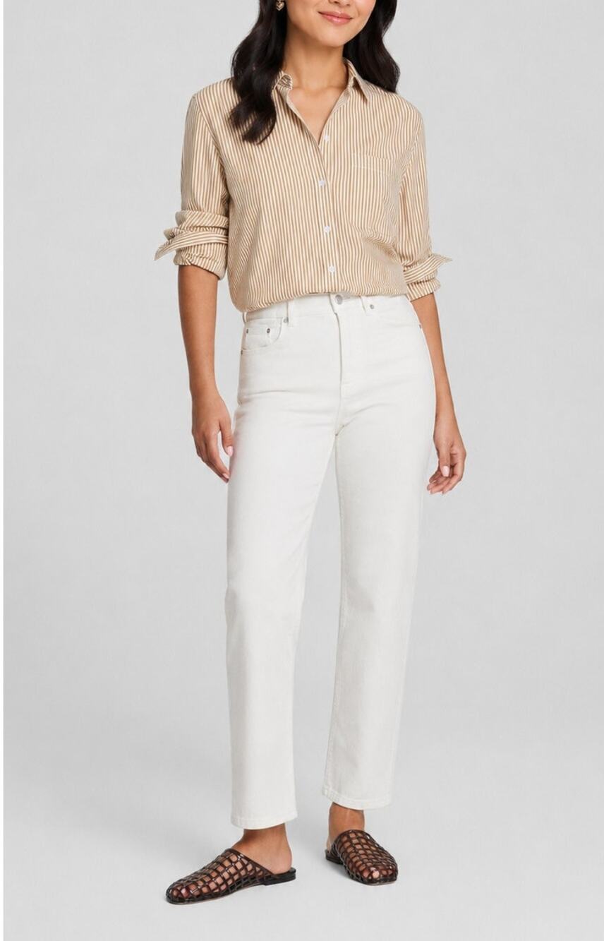 Spanx NWT Spanxsculpt Redefine Slim Straight Jeans White Sz 8